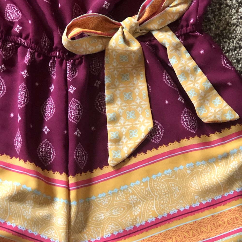 Living Doll Fall Boho Romper Size Large - Picture 2 of 6